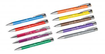 35 Kugelschreiber mit Gravur "Hochzeit" / aus Metall / 35 verschiedene Farben