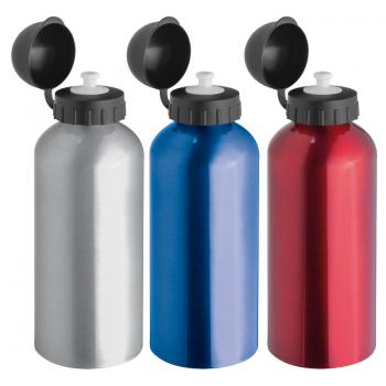 3x Aluminium Trinkflasche / Sportverschluss / Sportflasche / je 1x grau,rot,blau