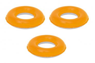 3x Aufblasbarer Reifen / Schwimmreifen / Schwimmring / Farbe: orange