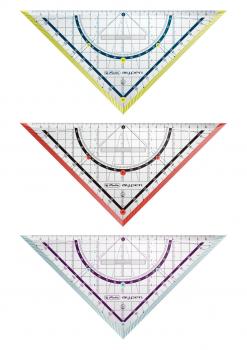3x Herlitz Geometriedreieck "my.pen" / 25cm / mit Griff / 3 verschiedene Farben