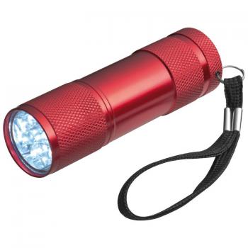 3x LED Alu Taschenlampe mit Gravur / mit 9 LED / Farbe: je 1x schwarz, blau,rot