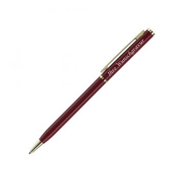 3x Metal-Kugelschreiber "slim" mit Gravur / mit goldfarbige Teile / 3 Farben
