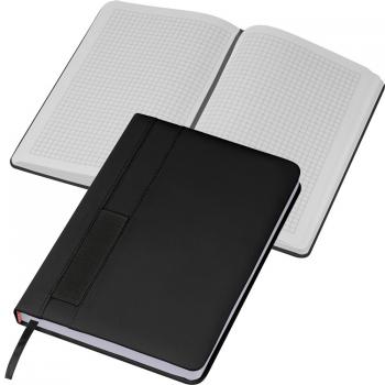 3x Notizbuch / DIN A5 / 192 S. kariert / Farbe: je 1x schwarz, weiß und grau