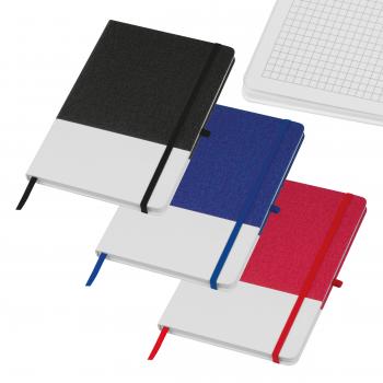 3x Notizbuch mit PU-Cover / A5 / 160 Seiten / Farbe: je 1x schwarz, blau, rot