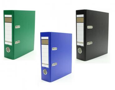 3x Ordner / DIN A5 / 75mm / Farbe: je 1x schwarz, blau und grün