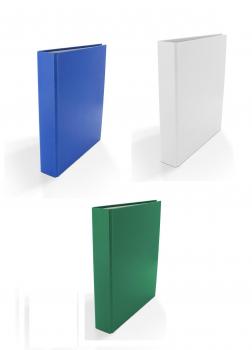 3x Ringbuch / DIN A5 / 4-Ring Ordner /  Farbe: je 1x  weiß, blau und grün