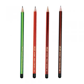 4 Herlitz Bleistifte "Scolair" mit Gravur  / Härtegrad je 1x H, HB, B, 2B