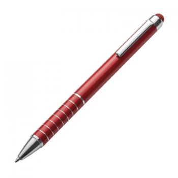 4 Touchpen Kugelschreiber mit Gravur / aus Metall / je 1x grün,blau,schwarz,rot