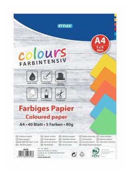 40 Blatt farbiges Druckerpapier / Kopierpapier / Bastelpapier