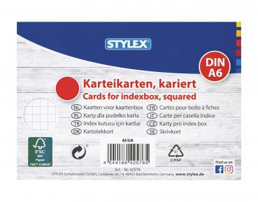 400 Karteikarten / DIN A6 / weiss / kariert