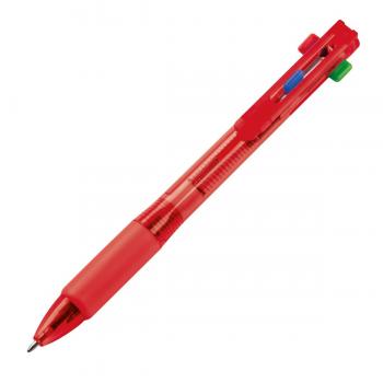 4in1 Kugelschreiber mit 4 Schreibfarben / Kugelschreiberfarbe: rot