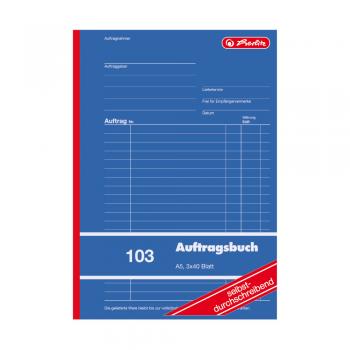 4x Herlitz Auftragsbuch 103 / A5 / 3x 40 Blatt / selbstdurchschreibend