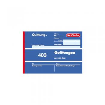 4x Herlitz Quittungsblock 403 / A6 quer / 2x50 Blatt