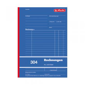 4x Herlitz Rechnungsbuch 304 / A5 / 2x 50 Blatt