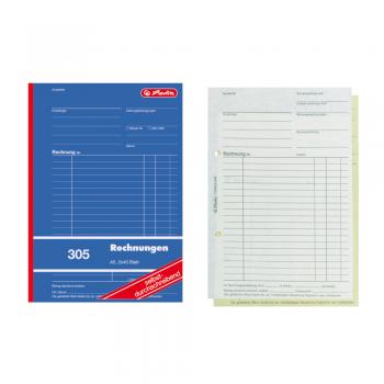 4x Herlitz Rechnungsbuch 305 / A5 / 2x 40 Blatt / selbstdurchschreibend