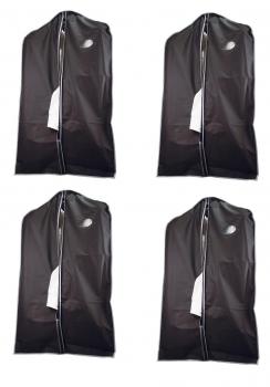 4x Kleiderschutzhülle / mit Sichtfenster und Reißverschluss / Farbe: schwarz