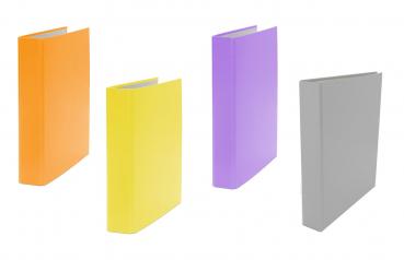 4x Ringbuch / DIN A5 / 2-Ring Ordner / je 1x hellblau, gelb, orange und lila