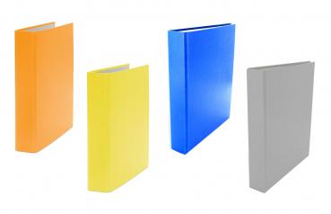 4x Ringbuch / DIN A5 / 2-Ring Ordner / je 1x hellblau, grau, gelb und orange