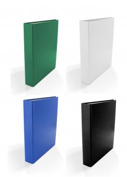 4x Ringbuch / DIN A5 / 4-Ring Ordner /  Farbe: je 1x schwarz, blau, grün, weiß