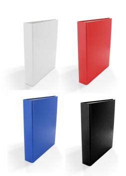 4x Ringbuch / DIN A5 / 4-Ring Ordner /  Farbe: je 1x schwarz, blau, rot und weiß