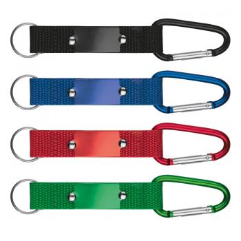 4x Schlüsselanhänger mit Karabiner / Farbe: je 1x schwarz, blau, rot und grün