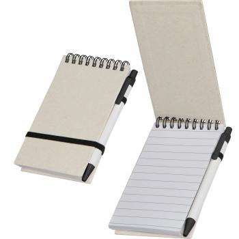 4x Schreibblock / Spiral-Notizbuch mit Kugelschreiber / 140 linierte Seiten