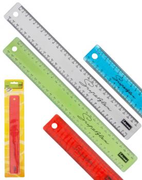4x Superflex-Lineal 30cm biegsam bruchsicher / Farbe: 1x gelb, klar, türkis, rot