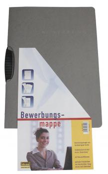 5 Bewerbungsmappen / mit Prägung "Bewerbung" / Farbe: grau