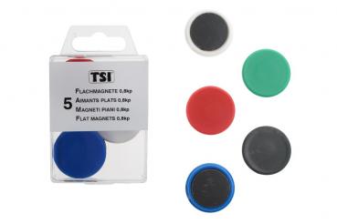 5 farbige Flach-Magnete / Durchmesser: 30mm