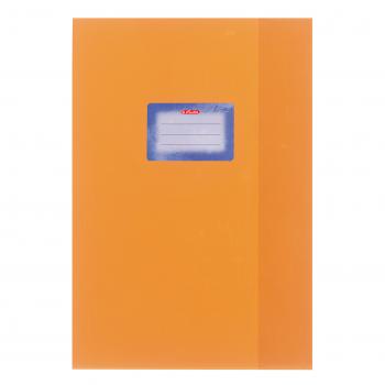5 Herlitz Heftumschläge / Hefthüllen DIN A4 / Baststruktur / Farbe: orange