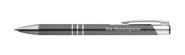 5 Kugelschreiber aus Metall / mit Gravur / Farbe: anthrazit