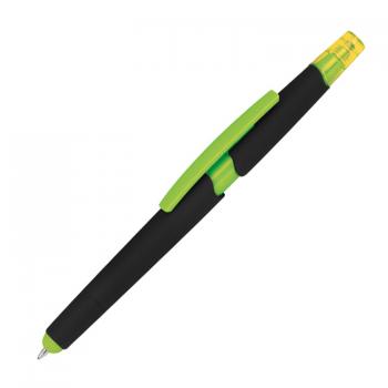 5 Touchpen Kugelschreiber mit Gravur / mit Textmarker / 5 verschiedene Farben