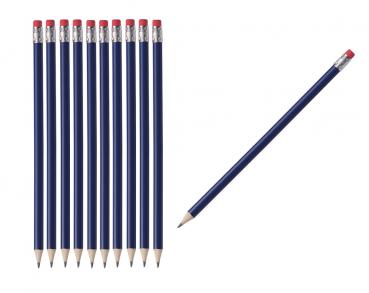 50 Bleistifte mit Radierer / HB / ohne Herstellerlogo / Farbe: lackiert blau
