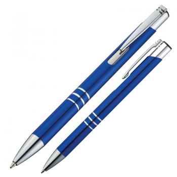50 Kugelschreiber aus Metall / Farbe: blau
