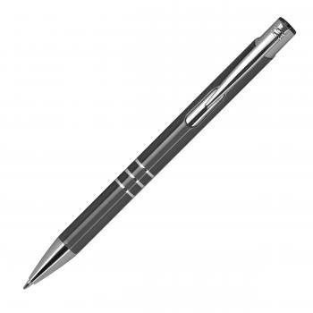 50 Kugelschreiber aus Metall / vollfarbig lackiert / Farbe: anthrazit (matt)
