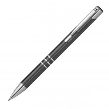 50 Kugelschreiber aus Metall / vollfarbig lackiert / Farbe: anthrazit (matt)