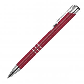 50 Kugelschreiber aus Metall / vollfarbig lackiert / Farbe: burgund (matt)