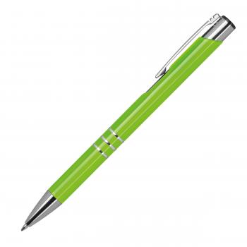 50 Kugelschreiber aus Metall / vollfarbig lackiert / Farbe: hellgrün (matt)