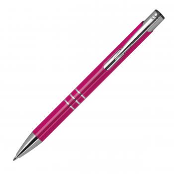 50 Kugelschreiber aus Metall / vollfarbig lackiert / Farbe: pink (matt)