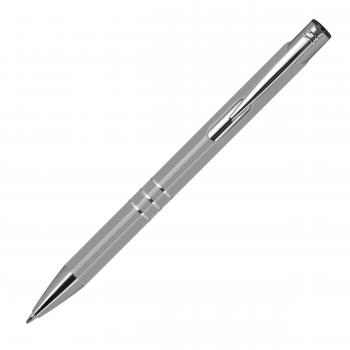 50 Kugelschreiber aus Metall mit Gravur / vollfarbig lackiert / grau (matt)