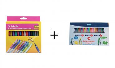 54 Gelschreiber / Gelstifte / verschiedene Metallic, Neon und Glitterfarben