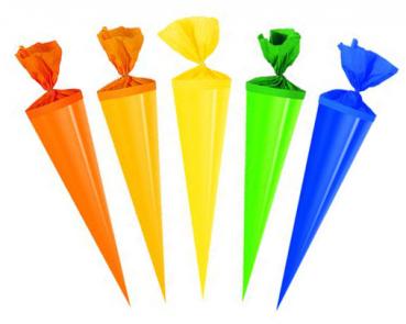 rund Zuckertüte 5 verschiedene Motive 5x Schultüte Länge 25cm