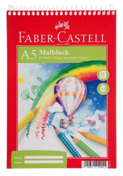 5x Faber Castell Malblock / DIN A5 / mit Kopfspirale / 60 Blatt je Zeichenblock