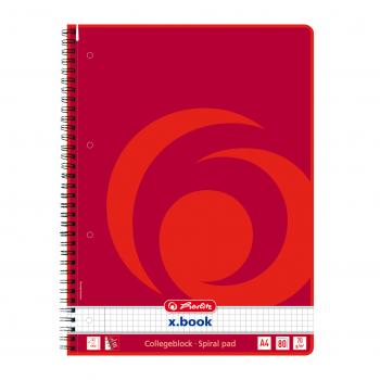 5x Herlitz Collegeblock / DIN A4 / Spiralblock / kariert / 80 Blatt