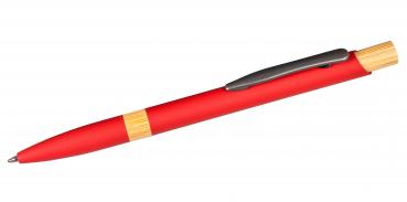 5x Kugelschreiber / aus Metall / mit gummierter Oberfläche / Farbe: rot