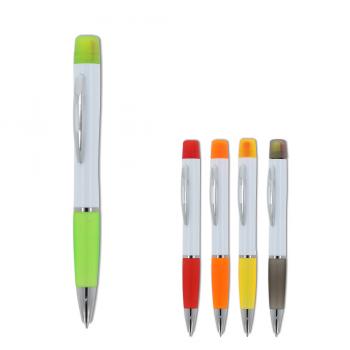 5x Kugelschreiber / mit dreifarbigen Textmarker / 5 Farben