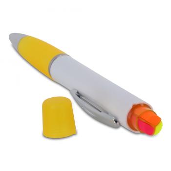 5x Kugelschreiber mit Gravur / mit dreifarbigen Textmarker / 5 Farben
