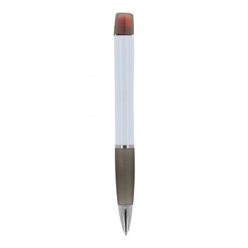 5x Kugelschreiber mit Gravur / mit dreifarbigen Textmarker / Farbe: weiß-schwarz