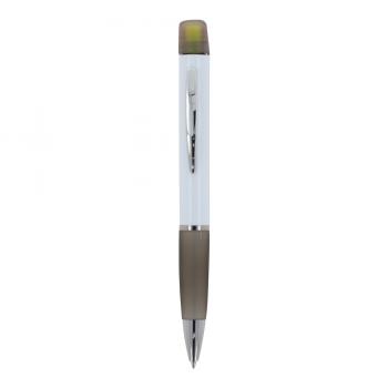 5x Kugelschreiber mit Gravur / mit dreifarbigen Textmarker / Farbe: weiß-schwarz