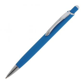 5x Kugelschreiber mit Namensgravur - aus Metall - mit Soft Touch - hellblau
